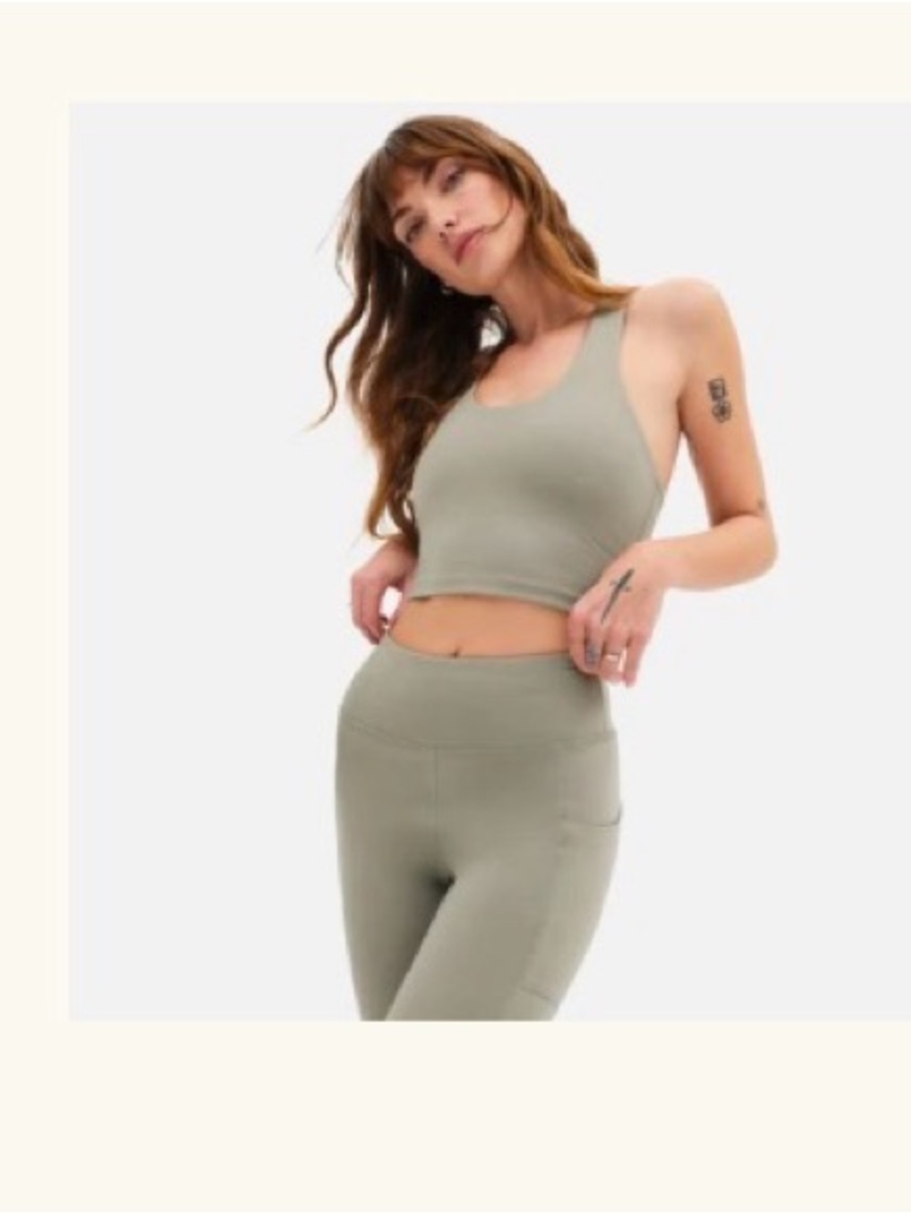 MATE the Label Sage Green Ribbed Crop Tank